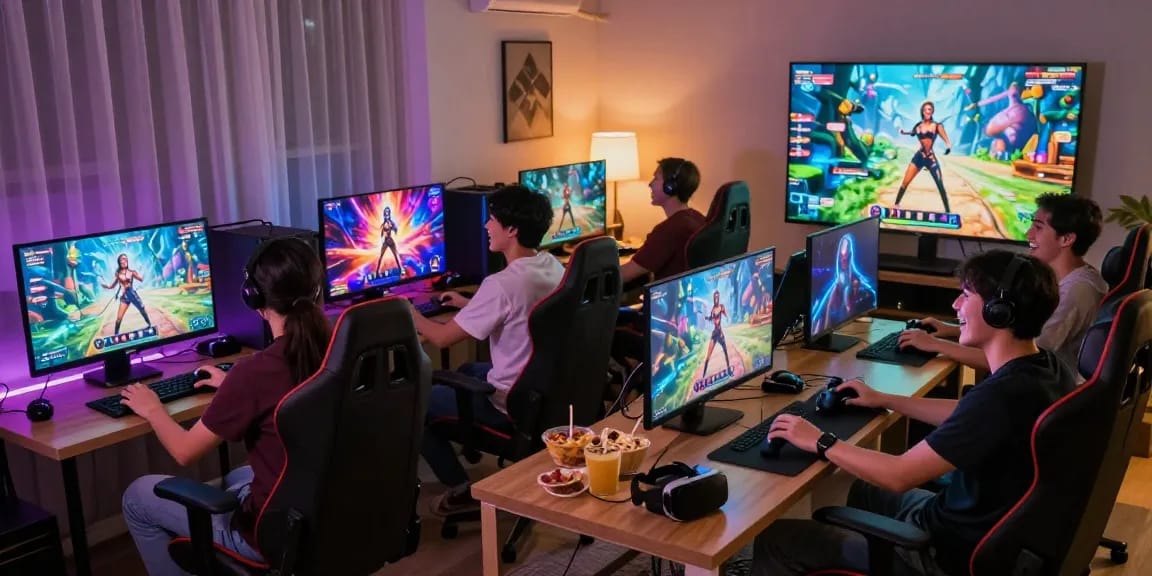 Players enjoying intense sex games in a vibrant gaming environment.
