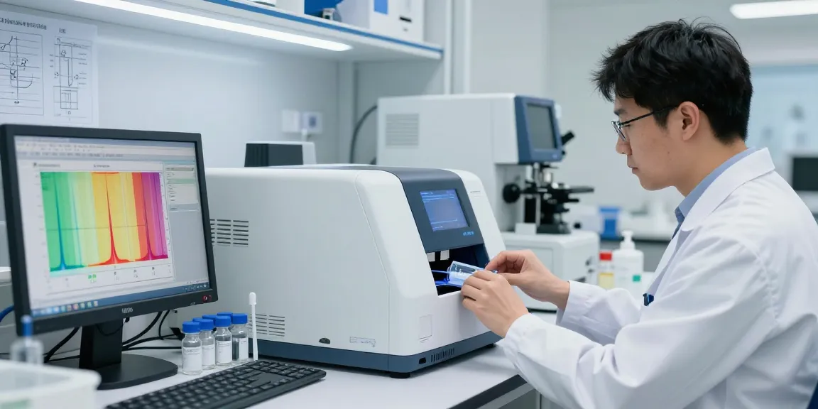 Aegean Labs Peptide testing demonstrating precision chromatography techniques in a modern lab environment.