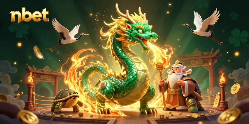 Experience thrilling gameplay with nbet's unique dragon, turtle sage, and lucky cranes in a vibrant 3D casino.