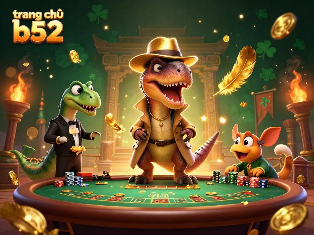 Experience the action at trang chủ b52 with a velociraptor card counter and exciting casino elements.