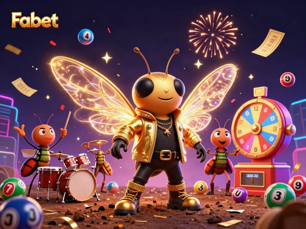 Experience thrilling gaming excitement at Fabet with vibrant characters and lively casino elements.