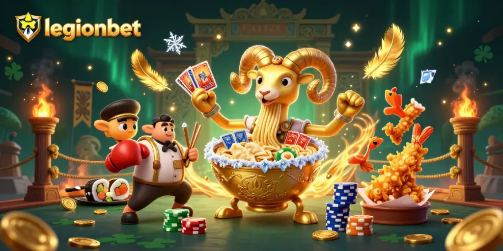 Engage in exciting gameplay at legionbet with a vibrant, animated casino scene featuring unique characters.
