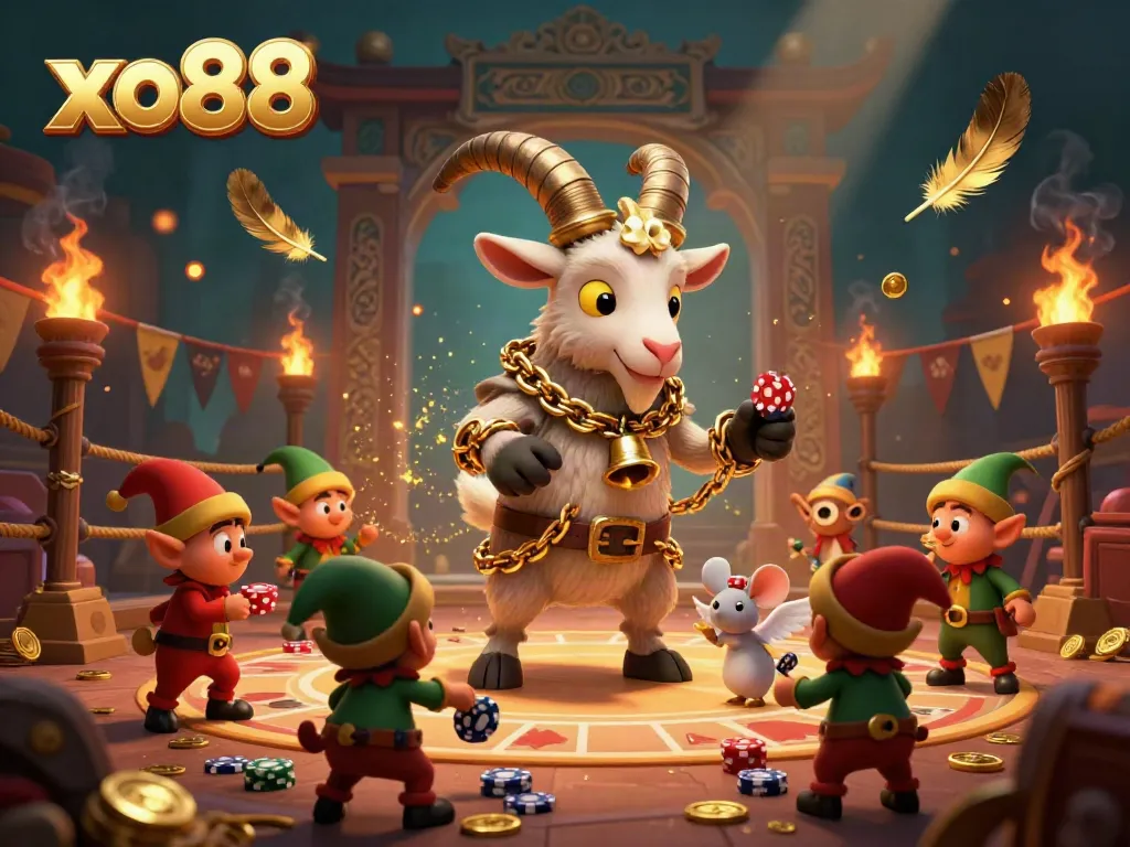 Experience the thrilling action at xo88 casino with Krampus, angel mouse, and mischievous elves stealing chips.