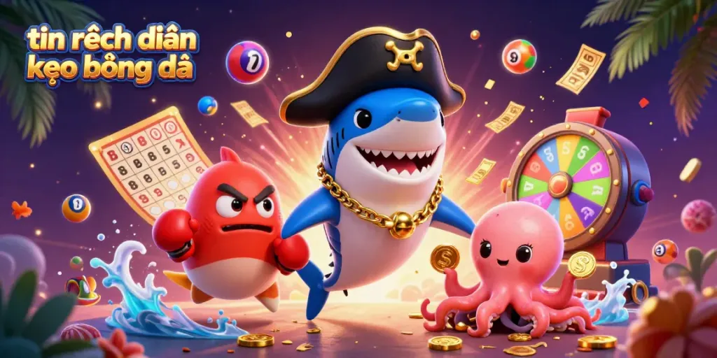 Engage with tin nhận định kèo bóng đá through a vibrant casino-themed illustration filled with dynamic elements.
