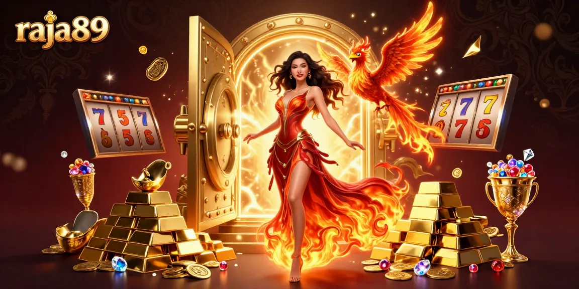 Experience thrilling gameplay with raja89, featuring a stunning Asian character and dynamic casino elements.