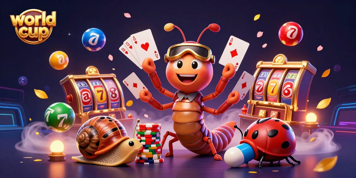 Experience the thrill of the world cup with a lively casino scene featuring a millipede dealer and dynamic gaming elements.