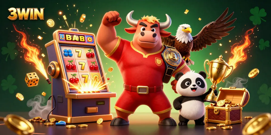 Experience thrilling jackpots with 3WIN's vibrant casino world, featuring dynamic characters and exhilarating gameplay elements.