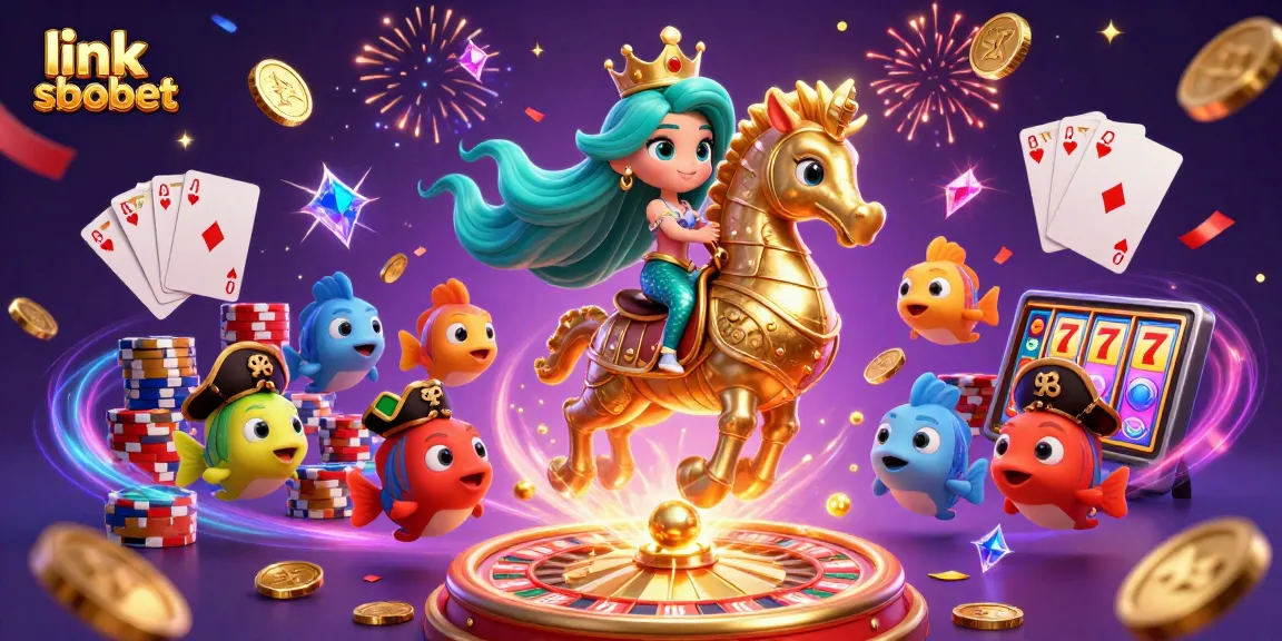Win big with link sbobet in a vibrant 3D casino illustration showcasing thrilling gaming elements.
