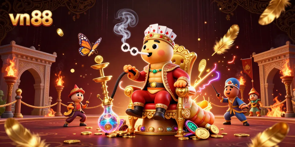 Engage with exciting games at vn 88, where vibrant casino elements come alive in an illustrated digital scene.
