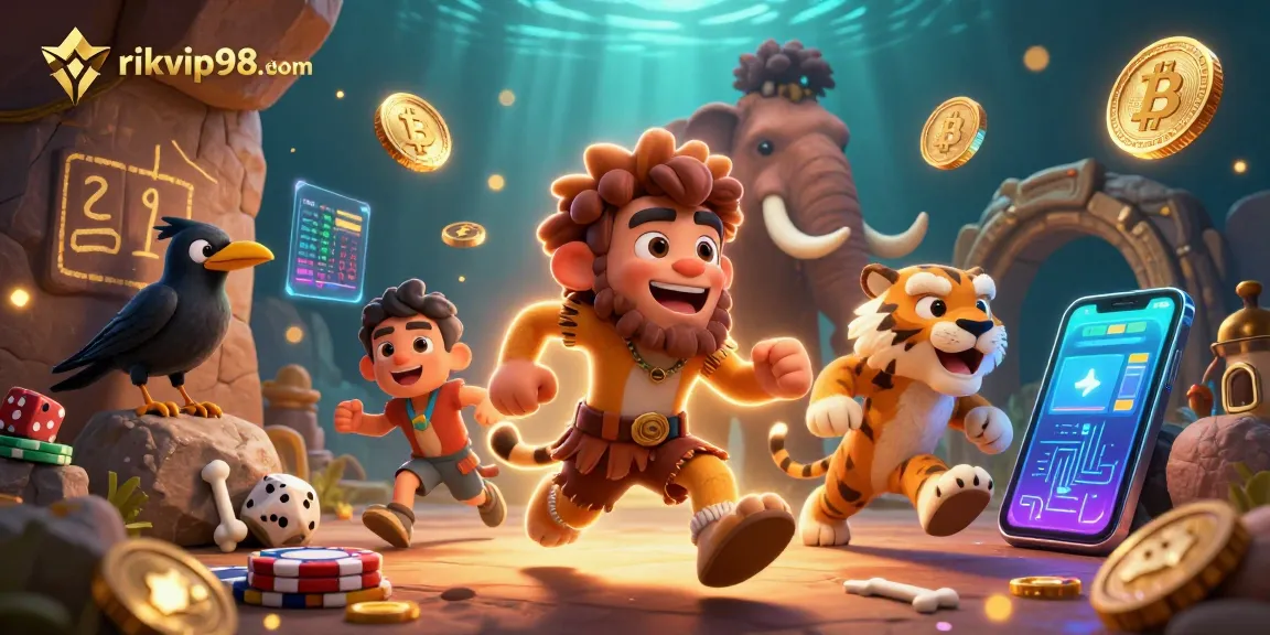 Experience thrilling gaming at rikvip98 com with a dynamic 3D casino scene showcasing crypto elements and exciting gameplay.