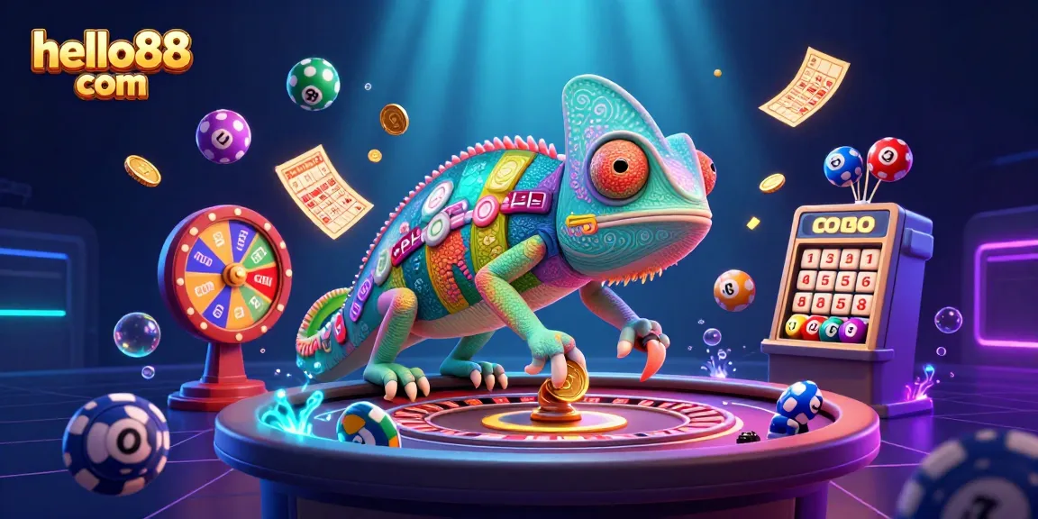 Engage in thrilling gameplay at hello88 com with vibrant casino graphics showcasing lottery excitement.