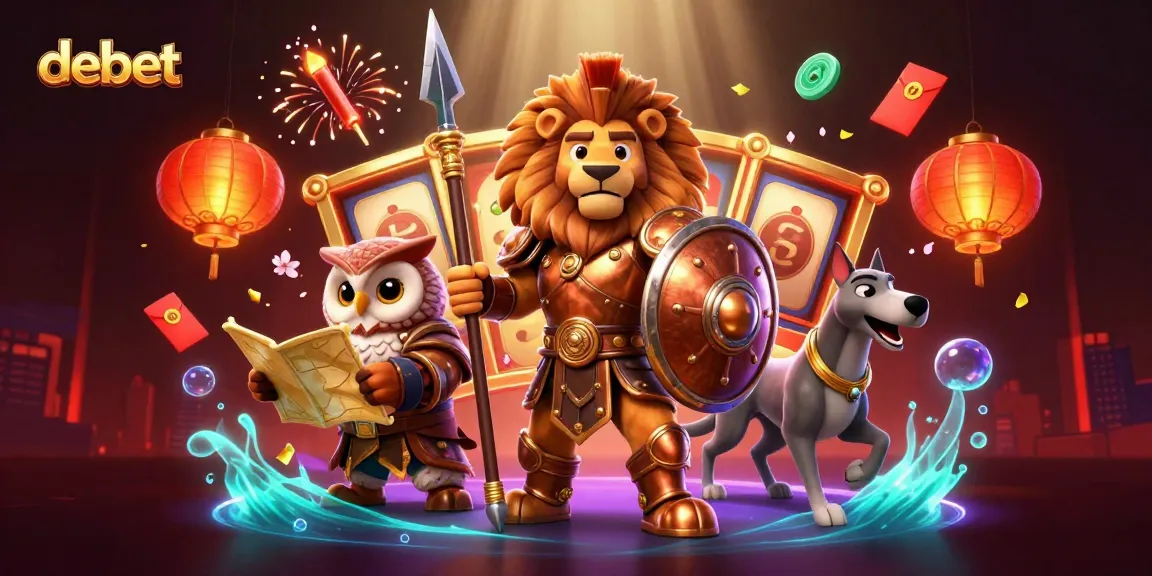 Engage with debet's thrilling casino experience in a dynamic 3D illustration, featuring vibrant game elements.