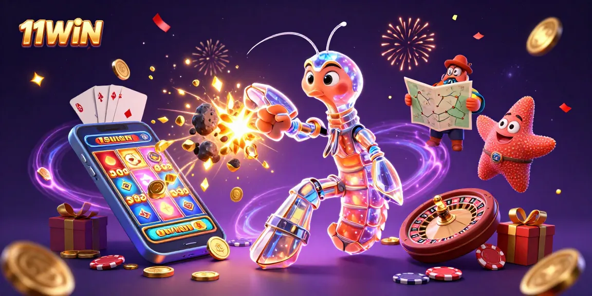 Experience the excitement of 11WIN with a dynamic galactic theme featuring slot games and treasures.