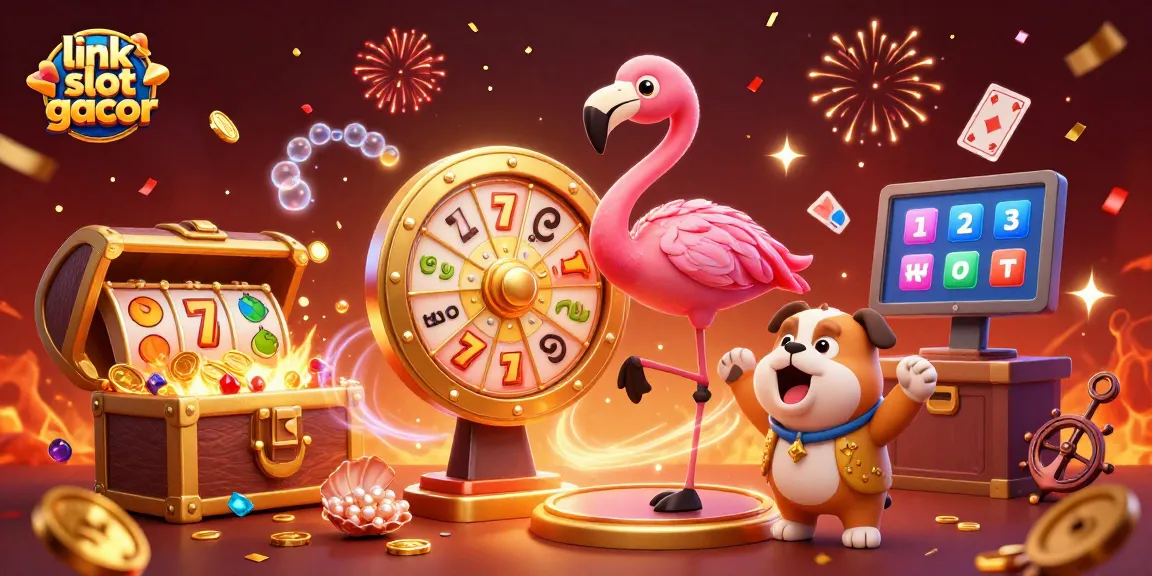 Engage in victorious gameplay with link slot gacor in a vibrant 3D casino illustration scene