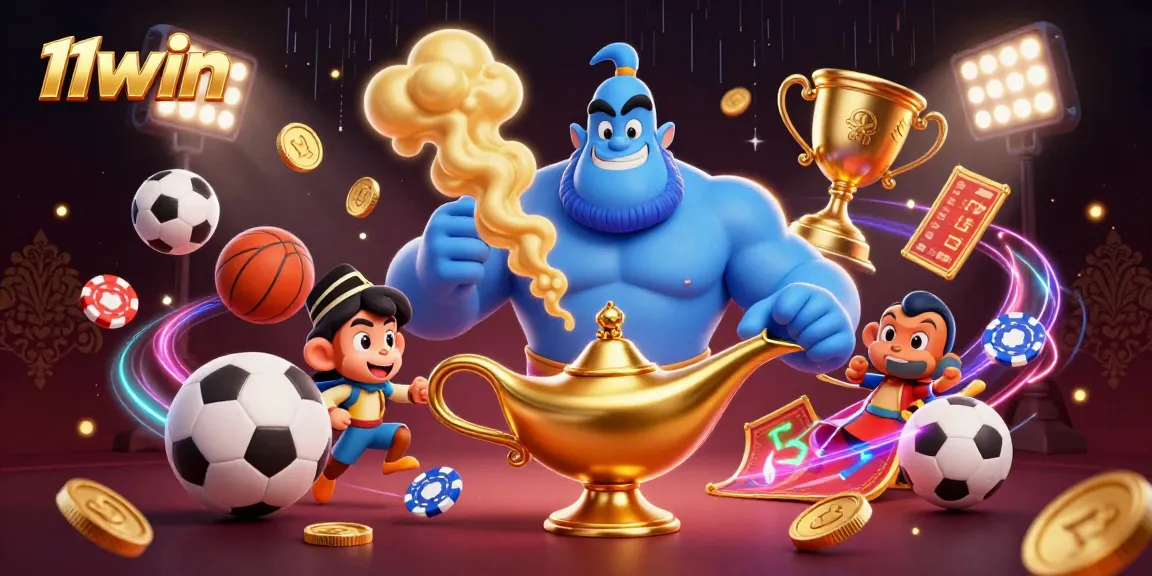 Engage with 11WIN's vibrant gambling scene featuring a bustling casino atmosphere full of action and rewards.