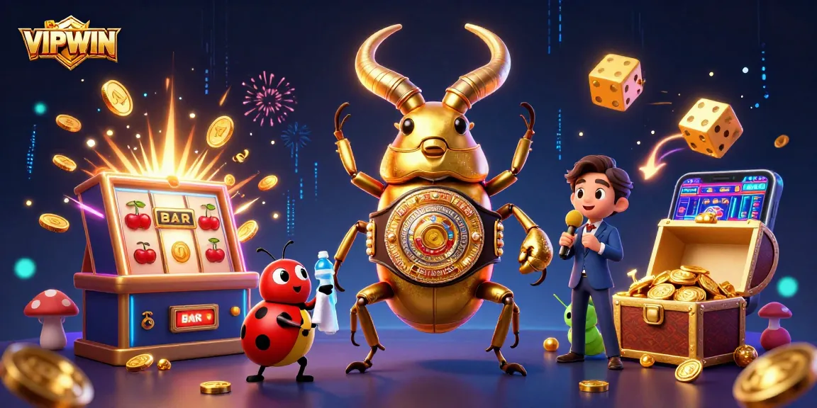 Engage in thrilling gameplay with VIPWIN at the exciting casino scene bursting with vibrant colors.